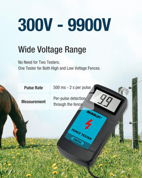 Allsun EM555 display readout close-up showing voltage scale