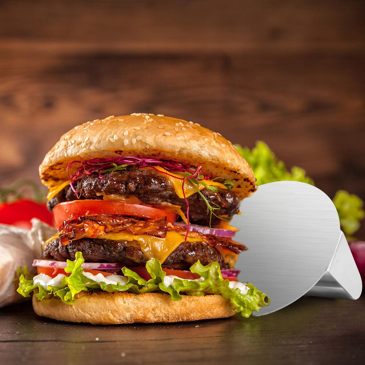 Alltop Smash Burger Press dishwasher safe for easy cleanup.