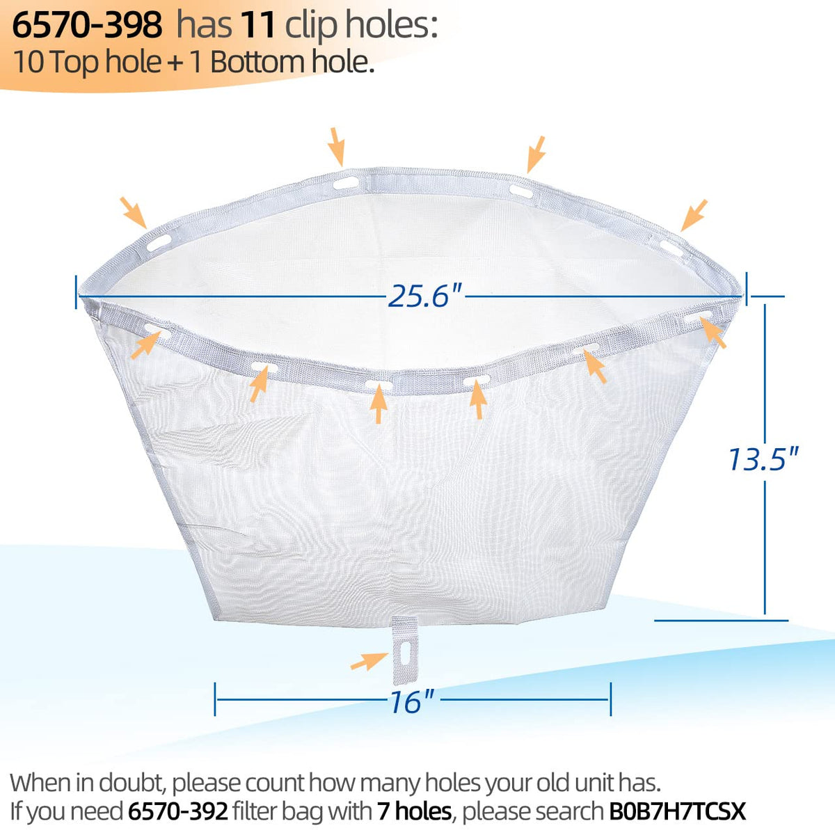 Alocs 6570-398 filter bag positioned in skimmer for pre-filtration