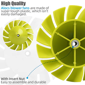 Alocs blower fan blade for Ryobi P21081 ensures steady airflow and easy swapping.