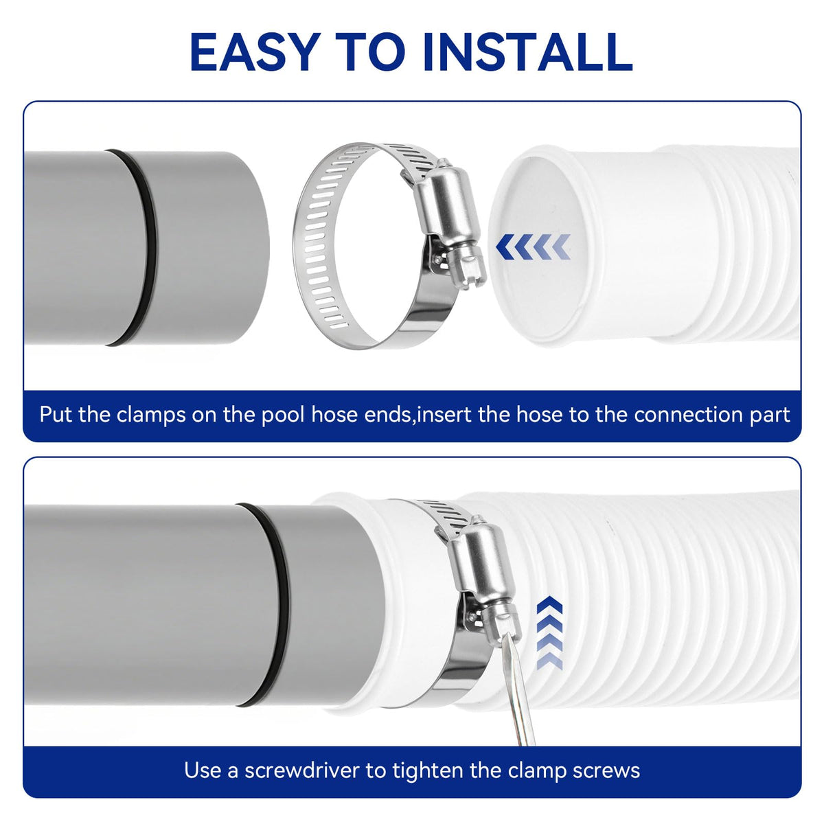 Alocs clamps included for reliable, corrosion-resistant seals