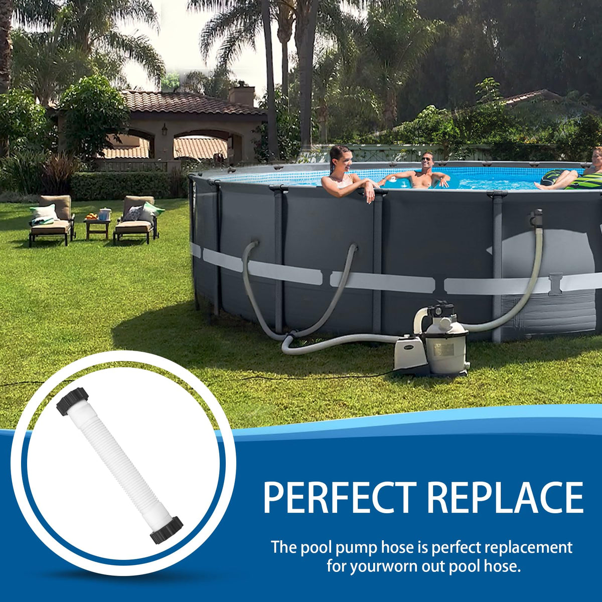 Alocs hose for soft-sided pools, compatible with 26371CA/26371EH/28647EG models.