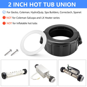 Hot tub pump union nut with screws for quick installation