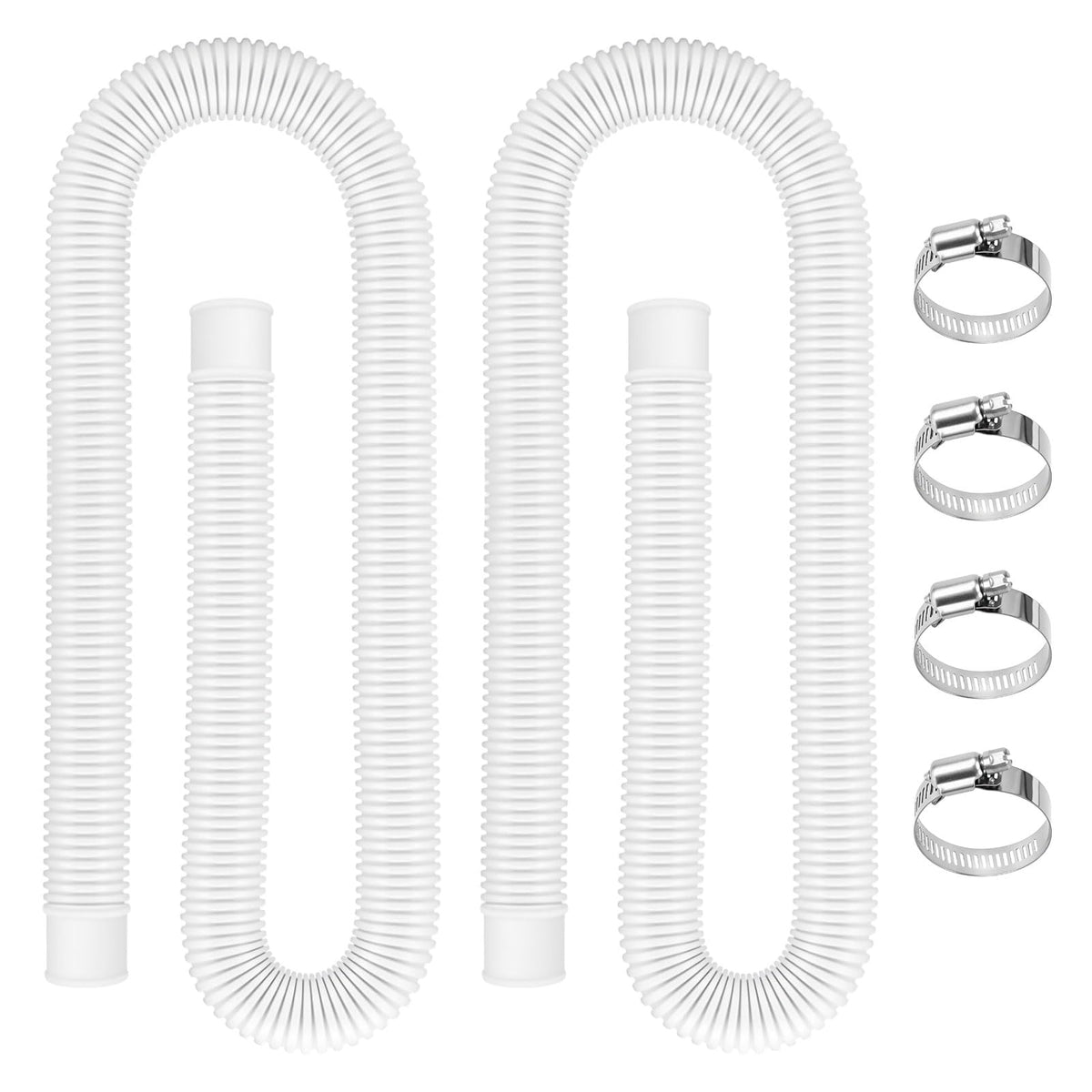 Alocs pool hose showing 1.5-inch connection cuff for secure, leak-free connections
