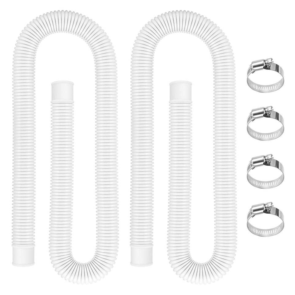 Alocs pool hose showing 1.5-inch connection cuff for secure, leak-free connections