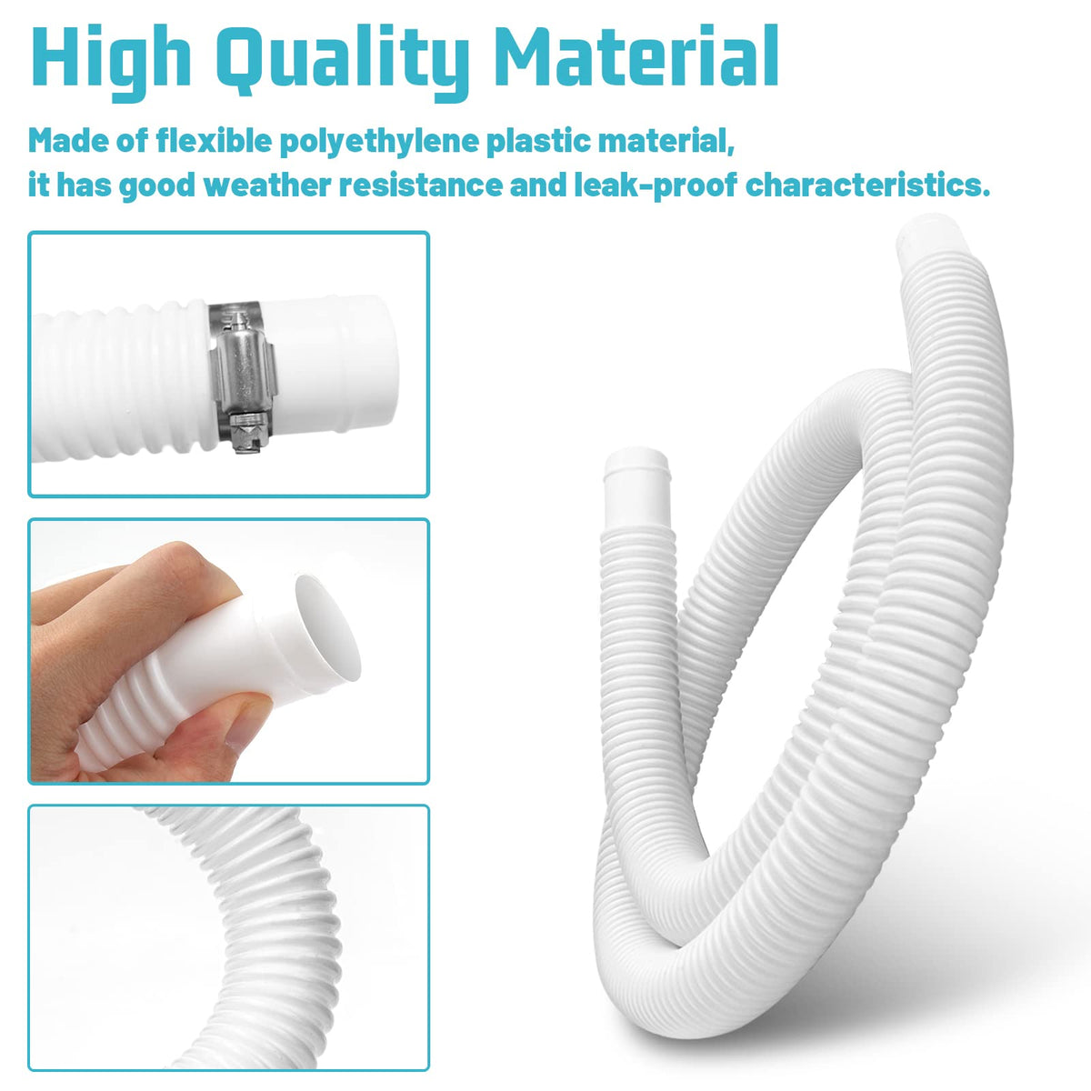 Alocs 59-inch hose length for flexible pool setup and reach.