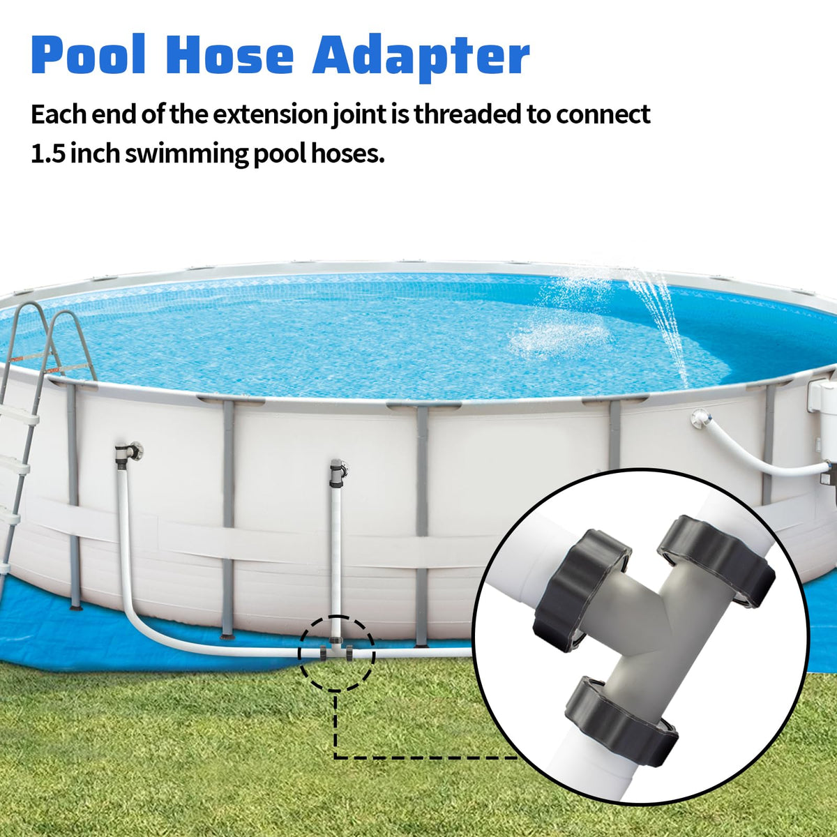 Alocs pool hose connection demo showing simple assembly