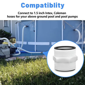 Alocs pool hose extender front view ready for longer runs