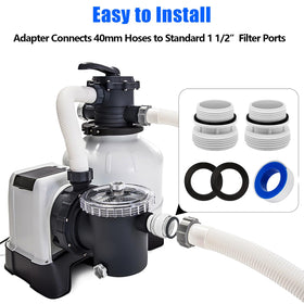 Alocs PVC adapter 1.5 inch to 40 mm for flexibility.