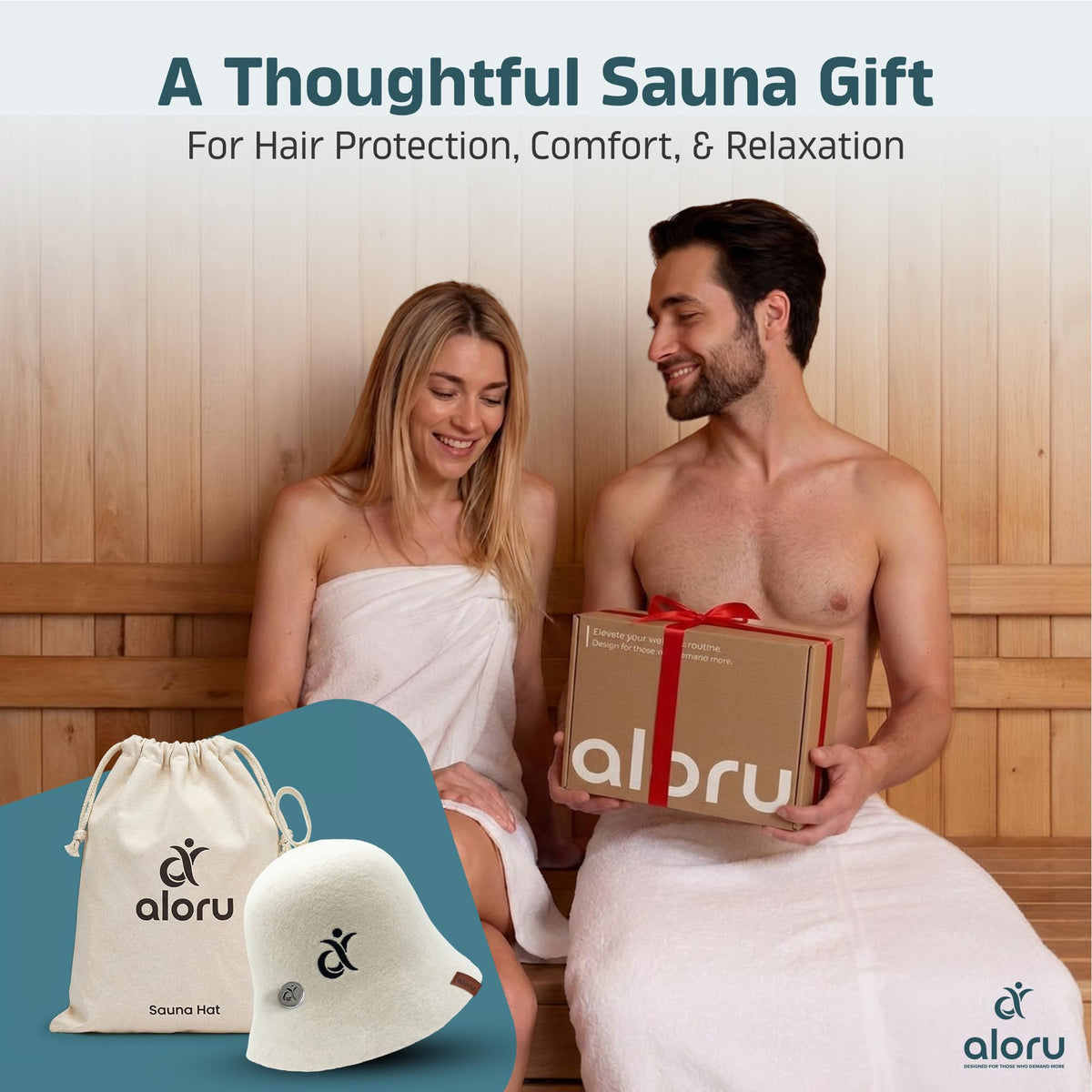 Aloru Merino Sauna Hat fabric close-up showing soft, non-itch texture