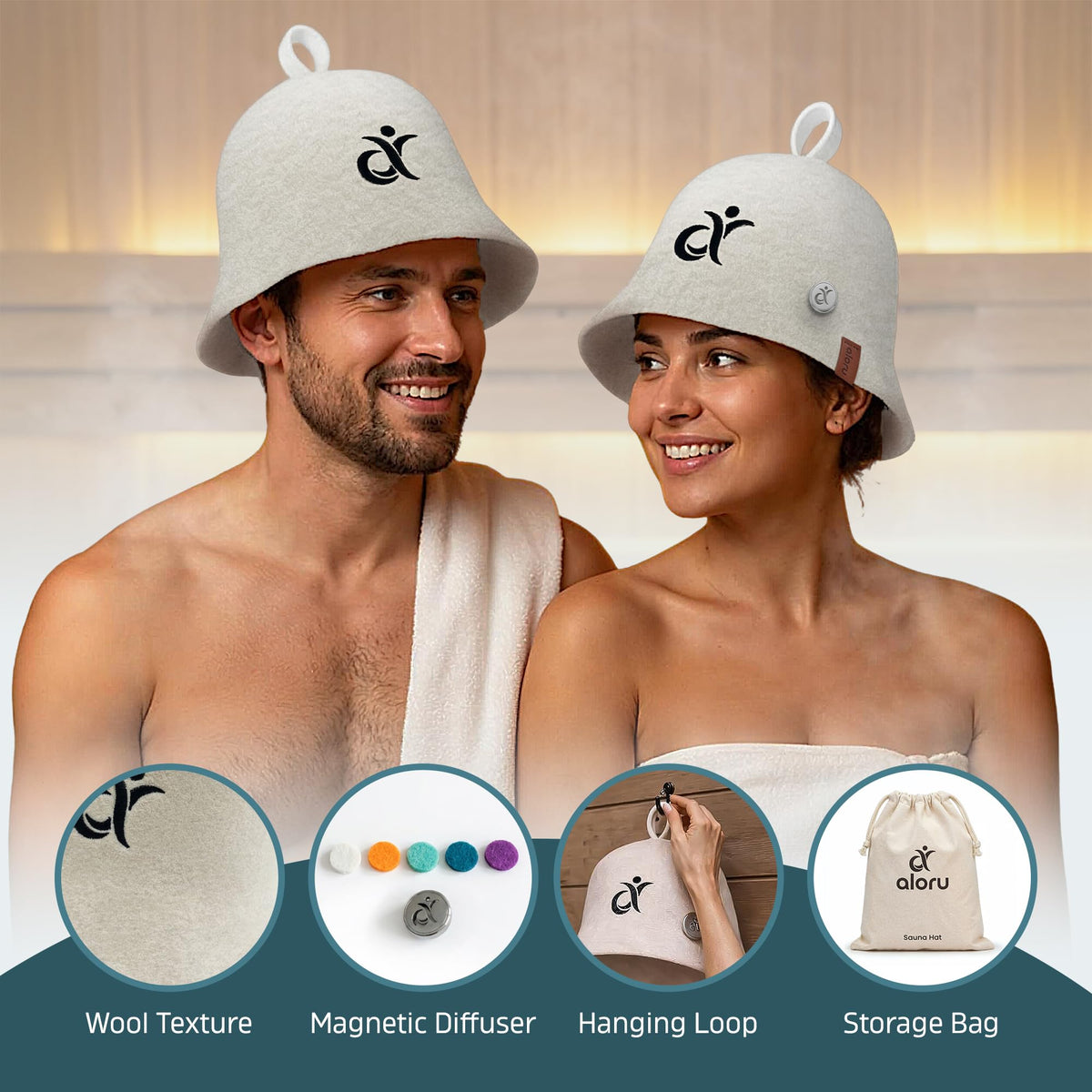 Aloru Merino Sauna Hat lightweight breathable fabric for comfort between rounds