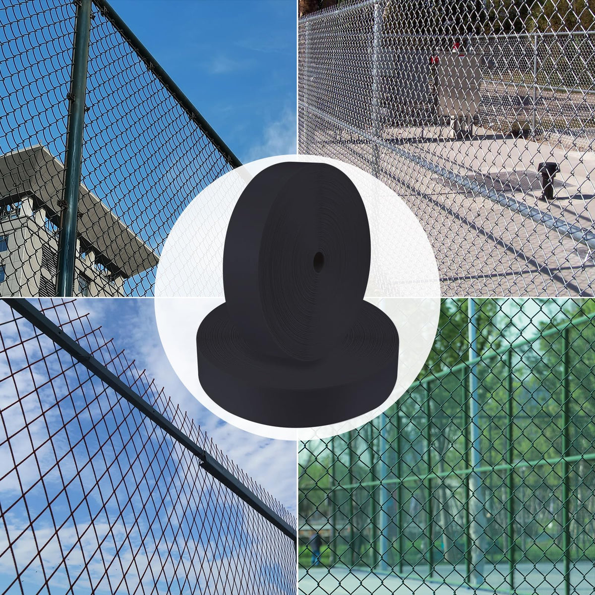 ALOSUTR privacy strip close-up with sturdy clasps and hardware