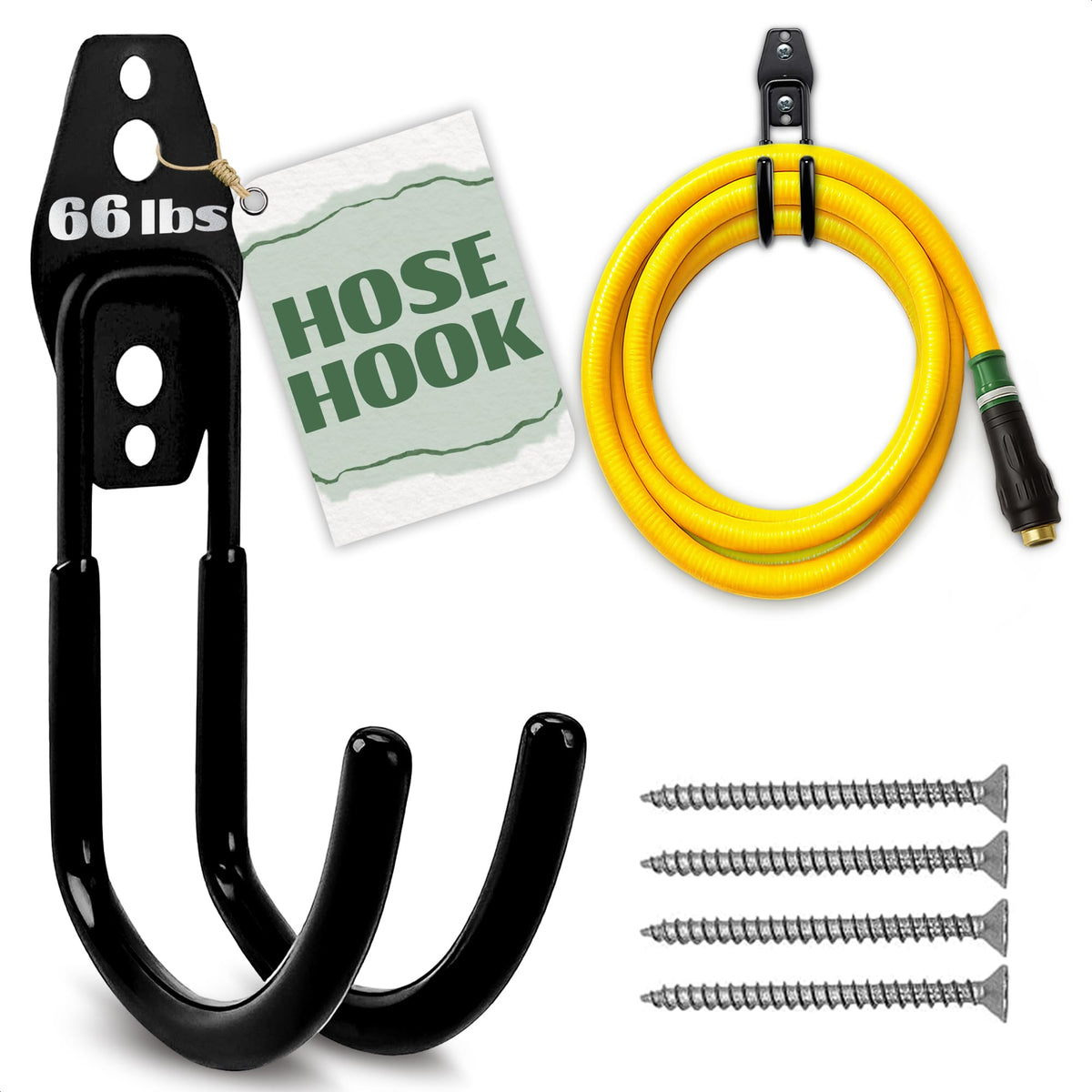 ALPENKOK Hose Hook Wall Mount closeup with anti-slip coating for secure storage