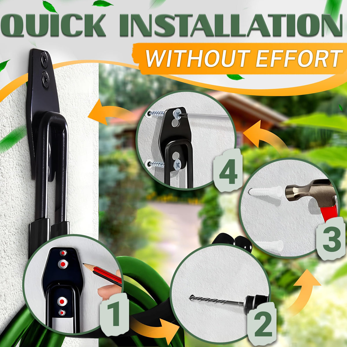 ALPENKOK Hose Hook Wall Mount compact design saves space in garage and utility rooms