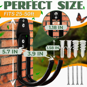 ALPENKOK Hose Hook Wall Mount installed on wall keeping hoses tidy and accessible