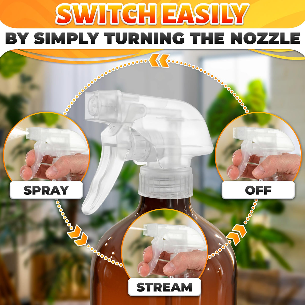 Trim-to-size tube allows easy installation on many bottle tops.