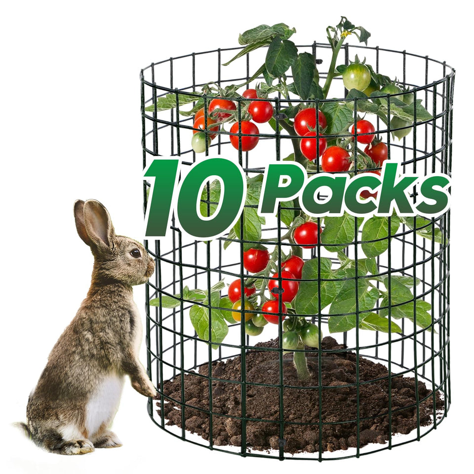 Alphatool bunny barricade assembly protects young plants in a garden.