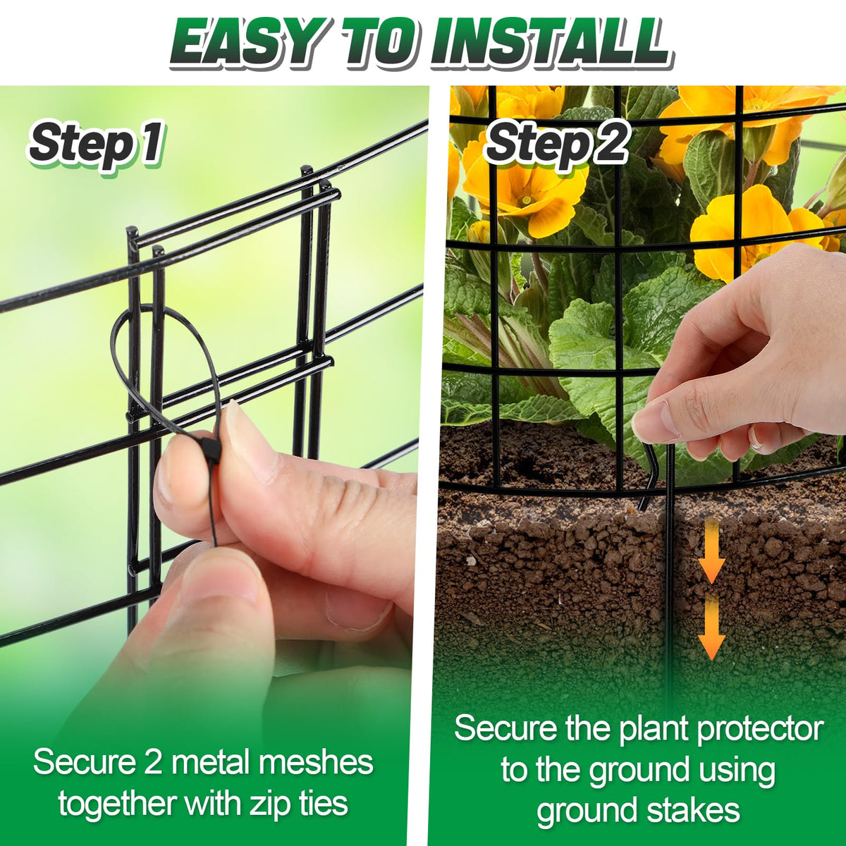 Alphatool ground plug anchors the fence around plants