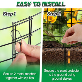 Alphatool ground plug anchors the fence around plants