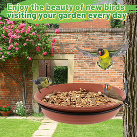 Eight-point-three inch diameter tray attracts diverse birds to your yard.