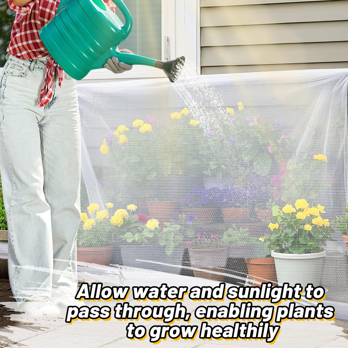 Alphatool no-poles-needed setup for quick, flexible garden protection.