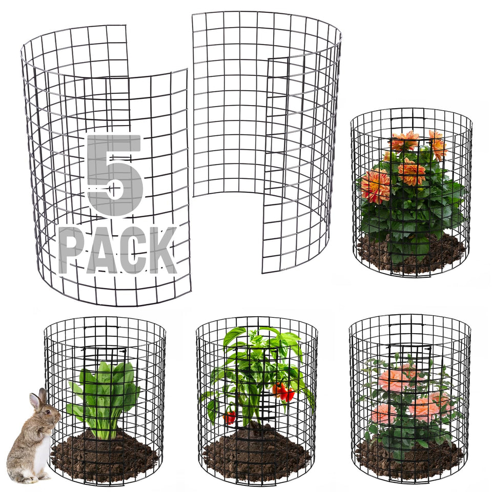 Alphatool pre-bent bunny barricade protects garden beds from rabbits and deer