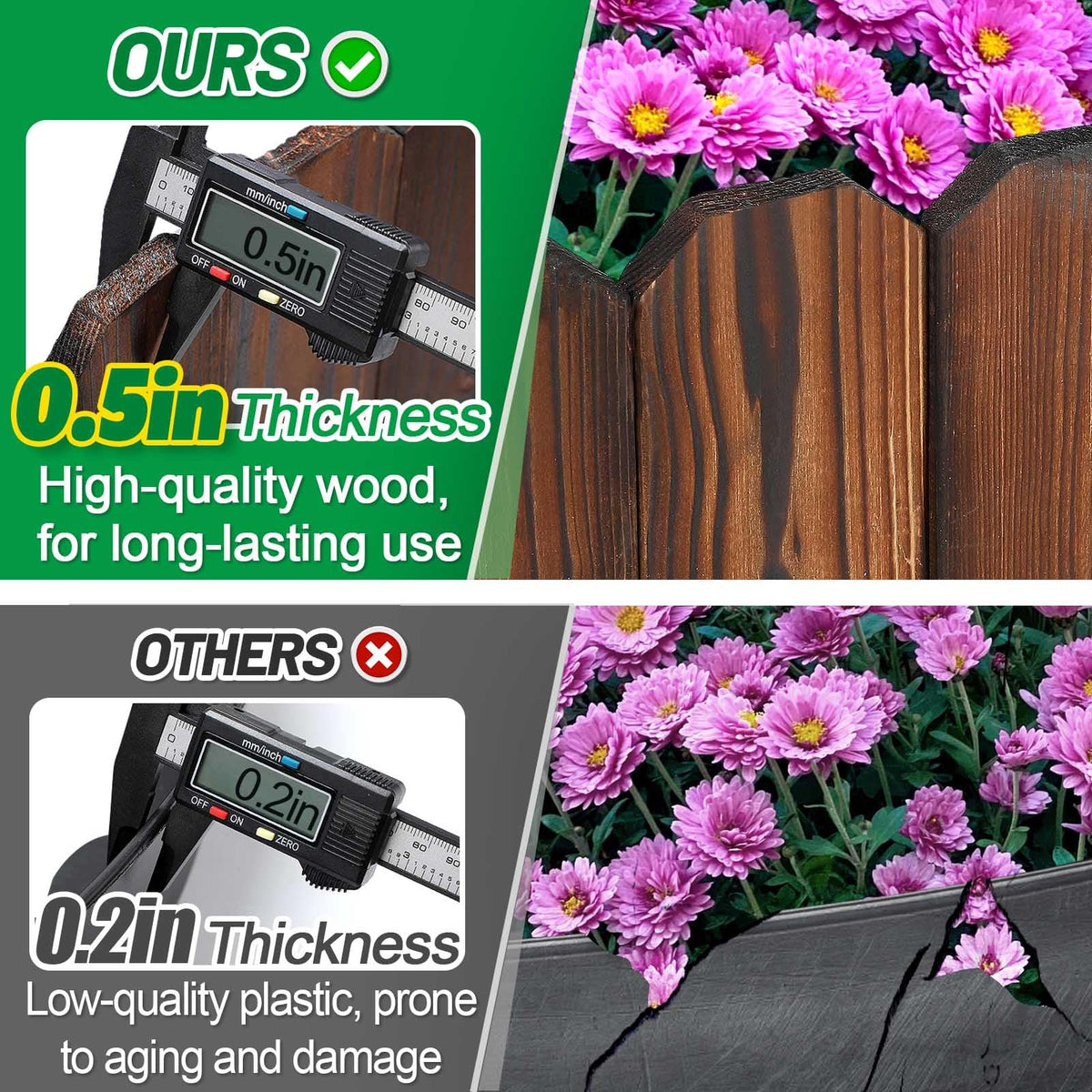Alphatool pine wood texture closeup shows durable, weather-resistant finish