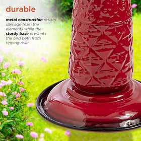 Alpine Birdbath durable metal construction withstands outdoor conditions
