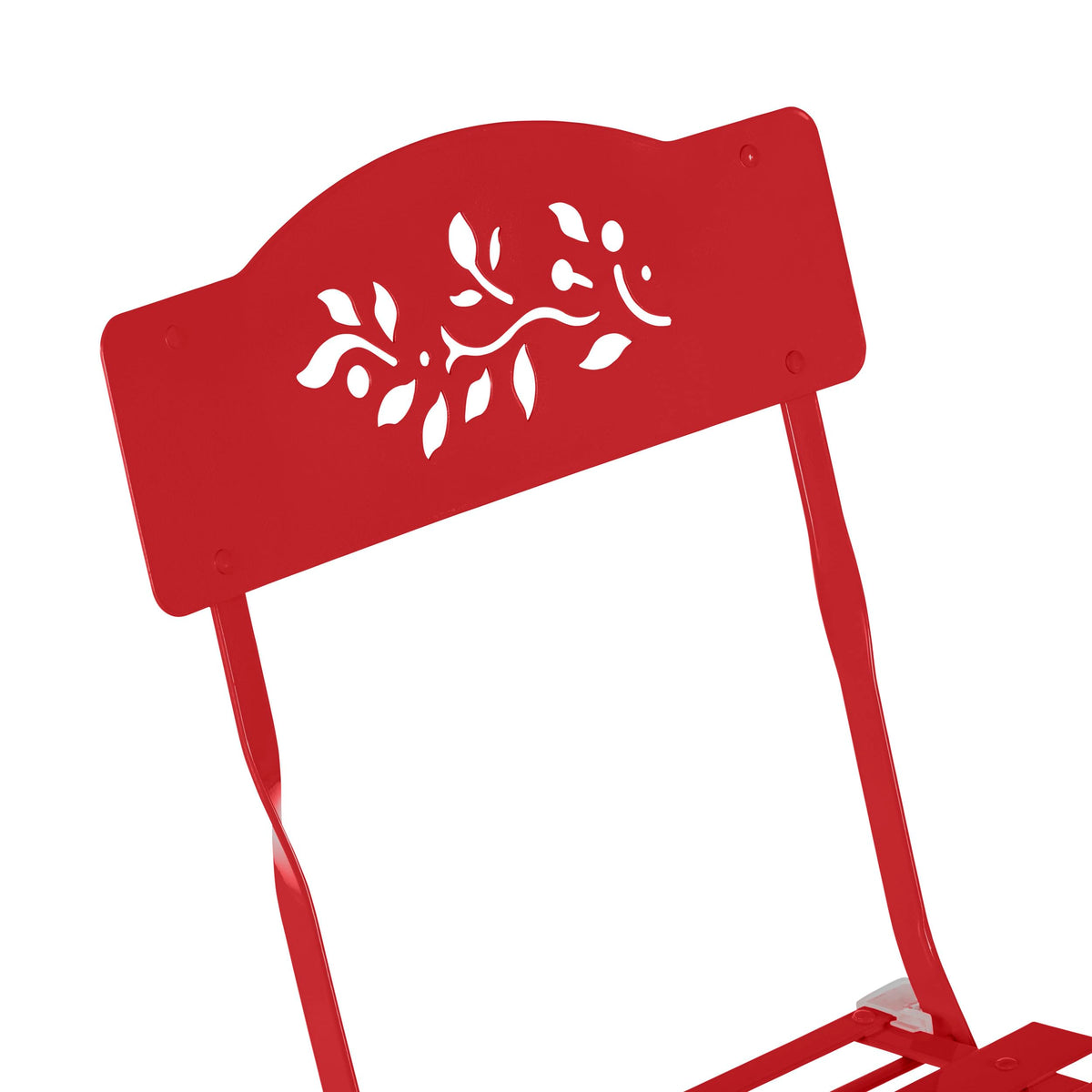 Alpine Bistro Set red patio setup in a cozy outdoor nook.