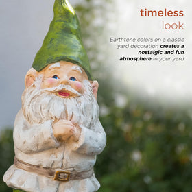 Alpine earthtone finish gnome blends rustic yard decor beautifully