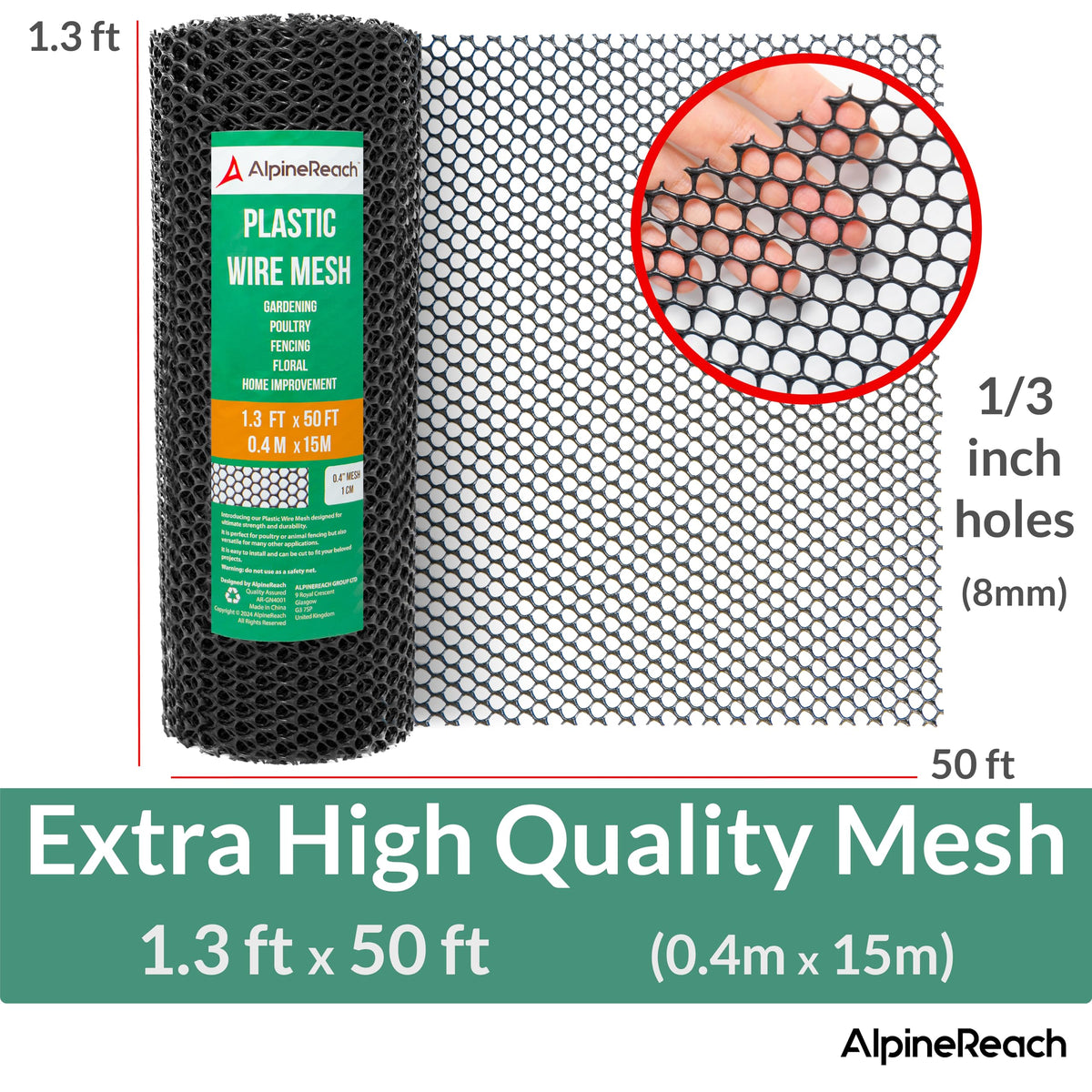 AlpineReach easy installation scene showing unrolled mesh