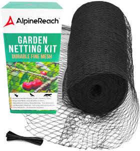 AlpineReach garden netting protecting fruit trees from birds.