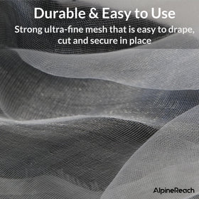 Easy draping over hoops with AlpineReach garden netting.