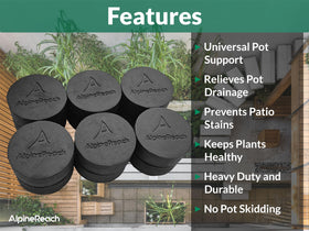 AlpineReach heavy-duty rubber feet withstand weather and heavy planters