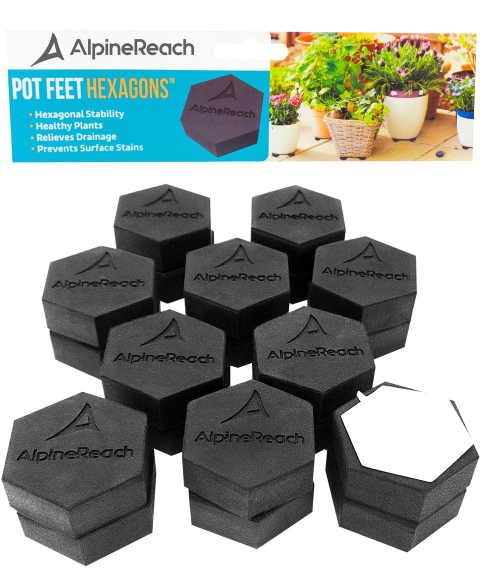 AlpineReach hexagon pot feet elevating a planter for stability and drainage