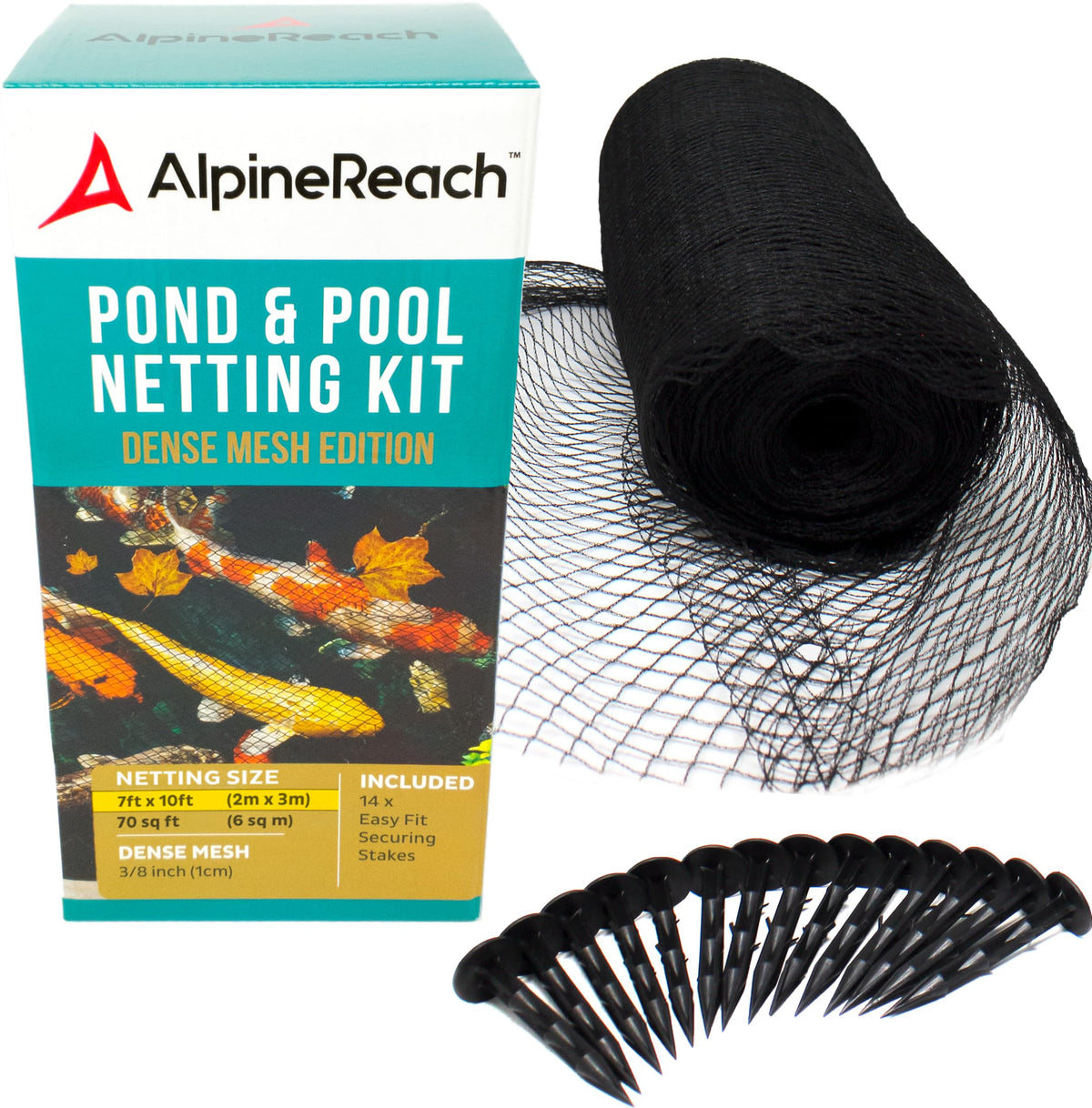 AlpineReach koi pond netting kit 7x10 ft cover over water protecting koi from predators