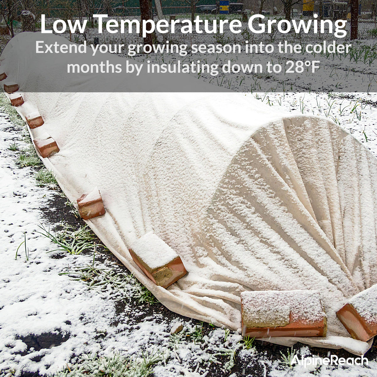 AlpineReach frost cover wind protection reduces plant stress during gusts