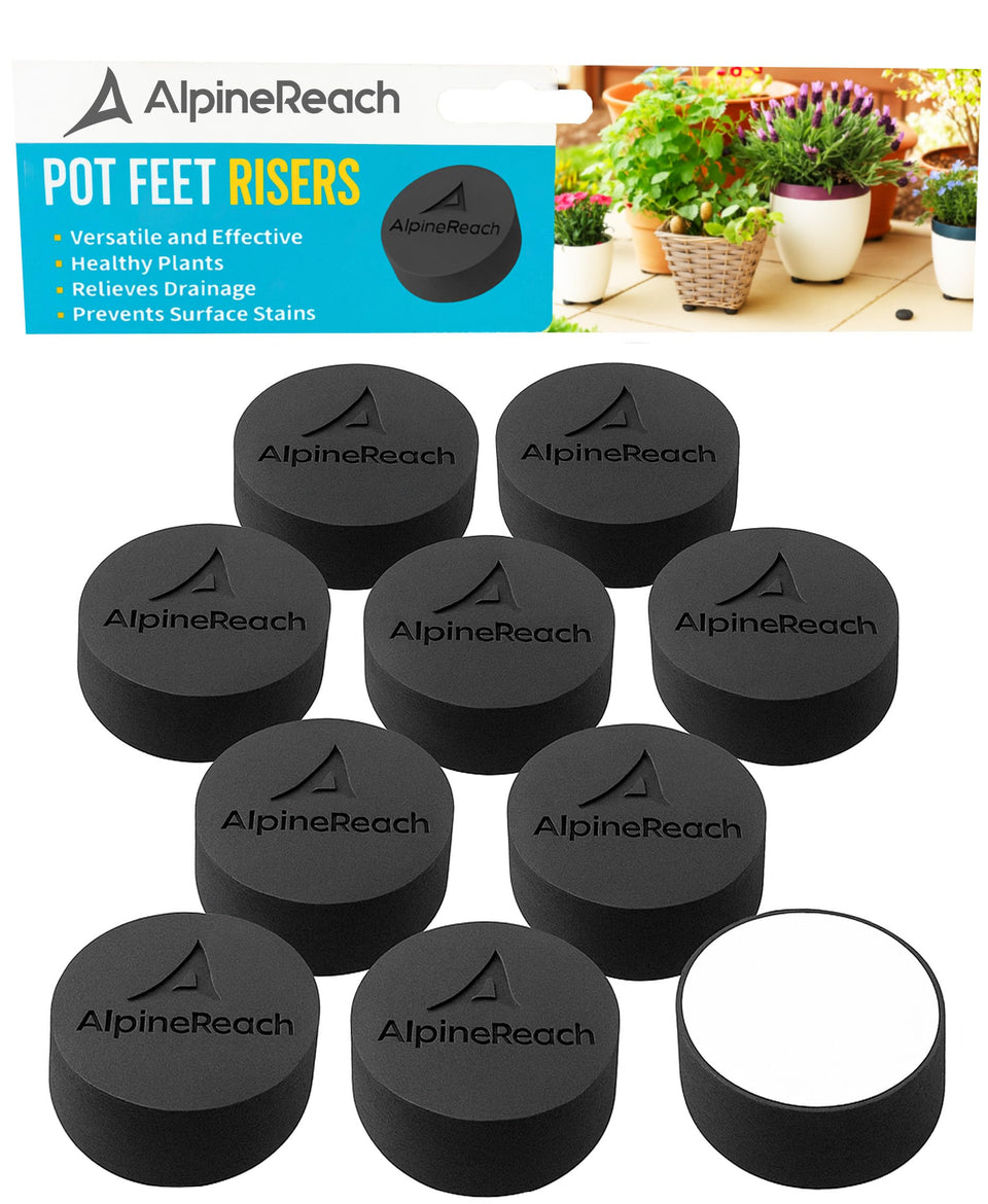 AlpineReach pot feet risers 20-pack elevating planters for stability and drainage