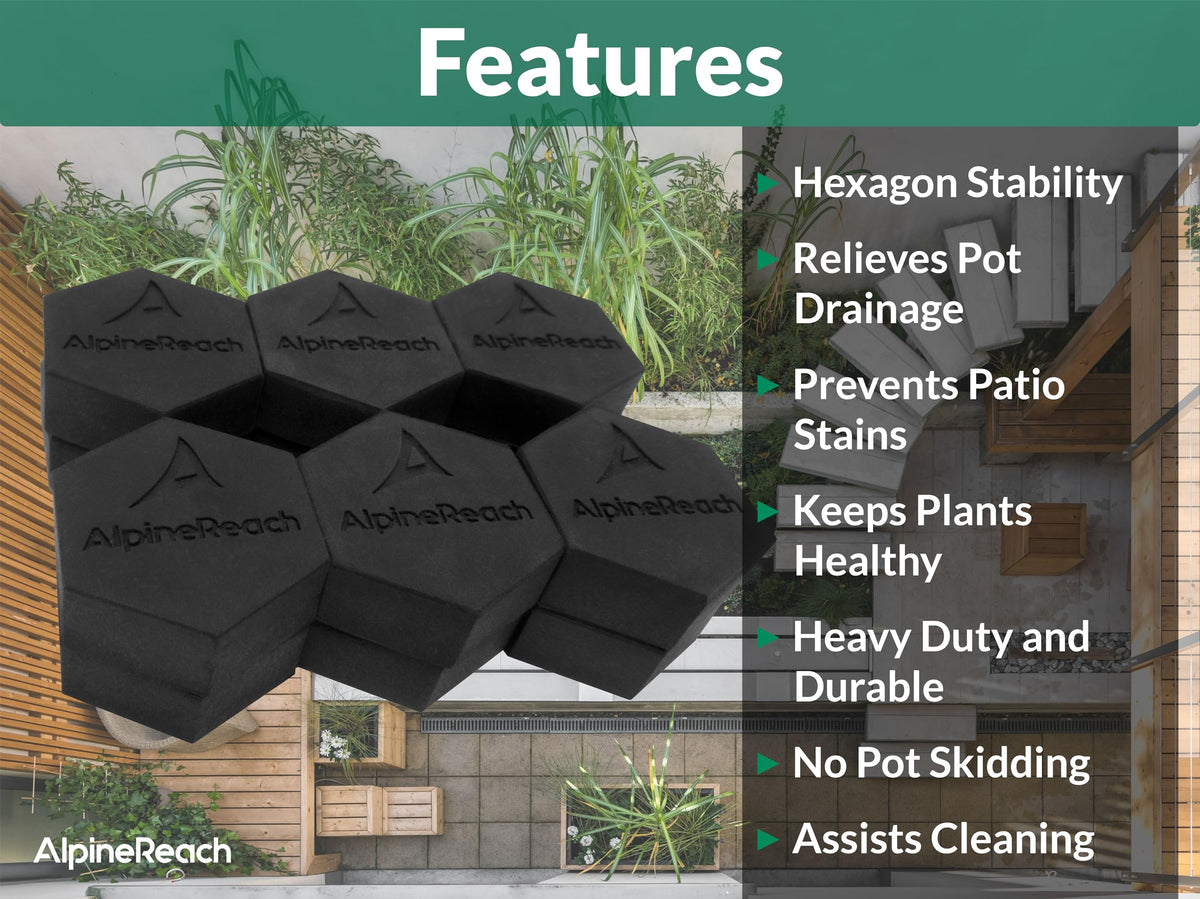 AlpineReach pot feet prevent surface stains and keep patios clean
