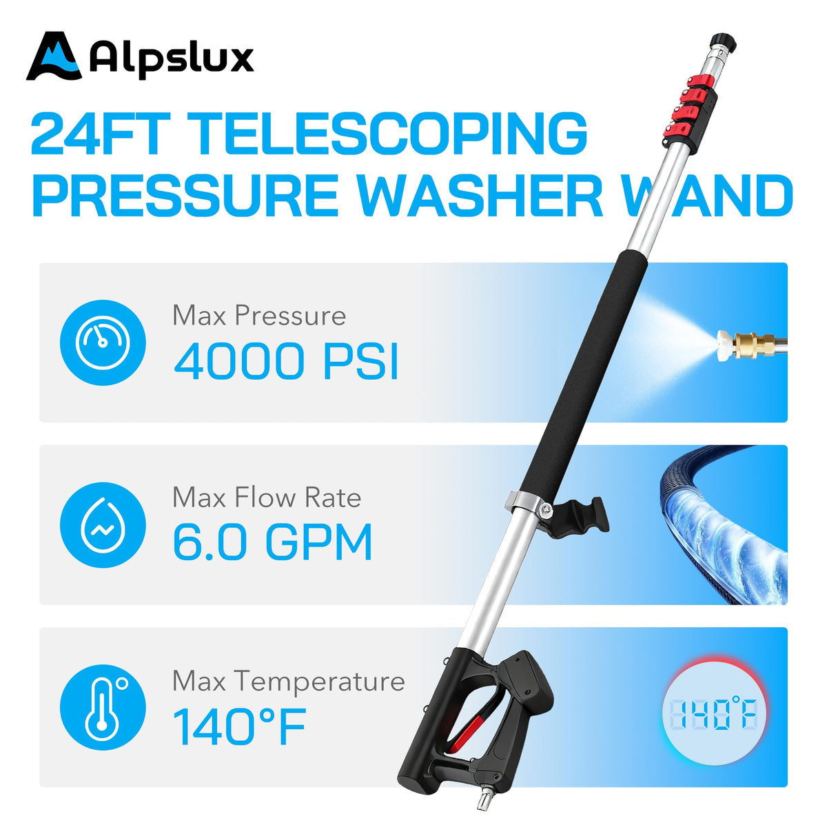 ALPSLUX adjustable support belt reduces arm fatigue during use.
