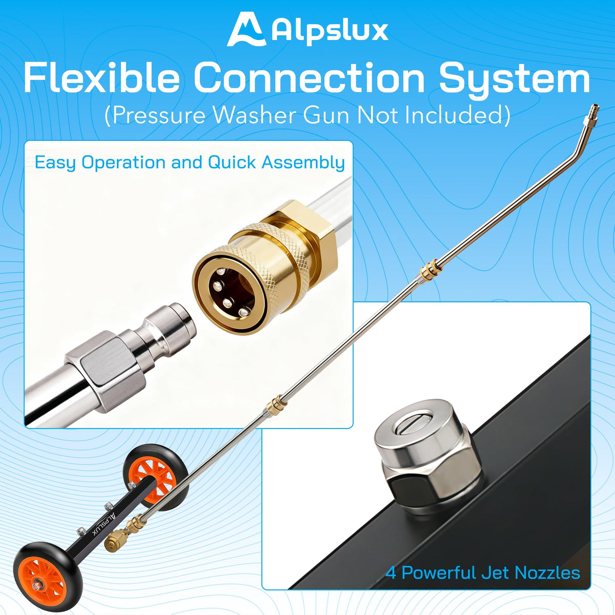 Alpslux ergonomic handle and smooth wheels aid easy maneuvering