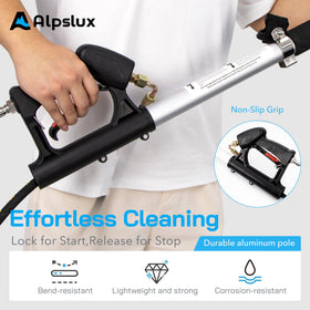ALPSLUX three hose adapters ensure universal pressure washer compatibility.