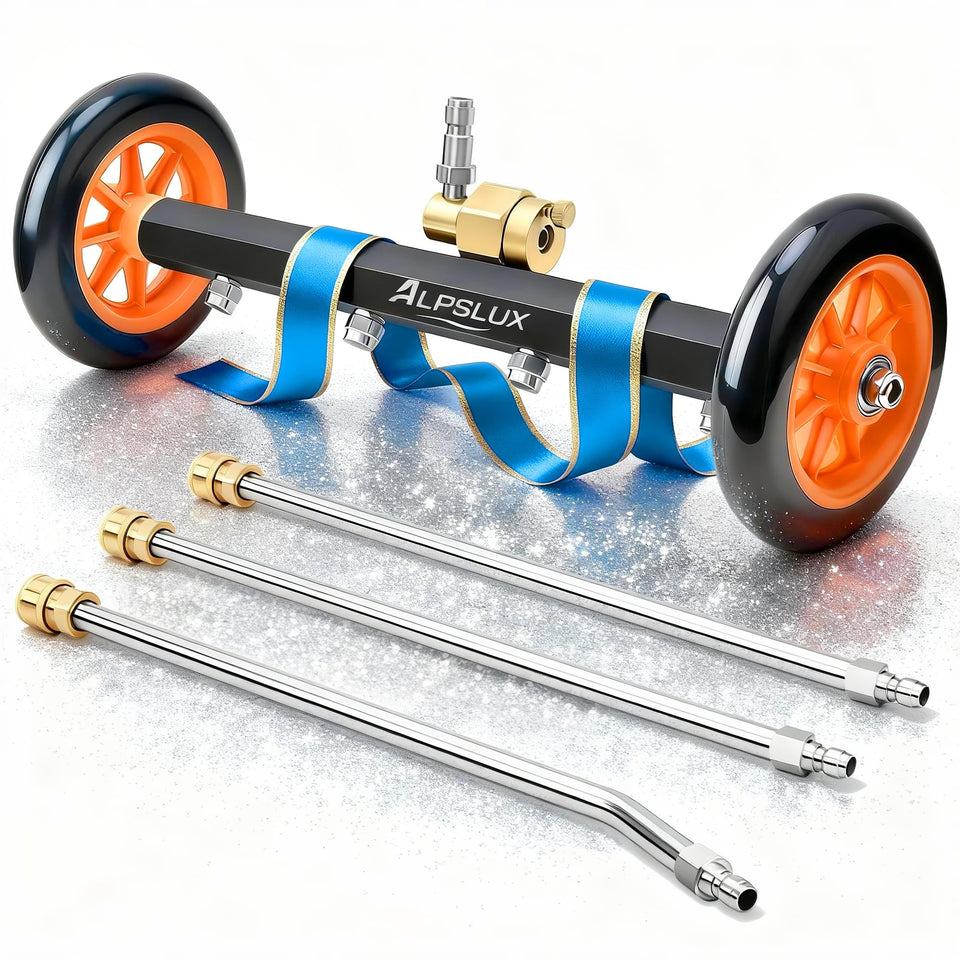 Alpslux undercarriage cleaner assembly with rugged build for deep cleaning