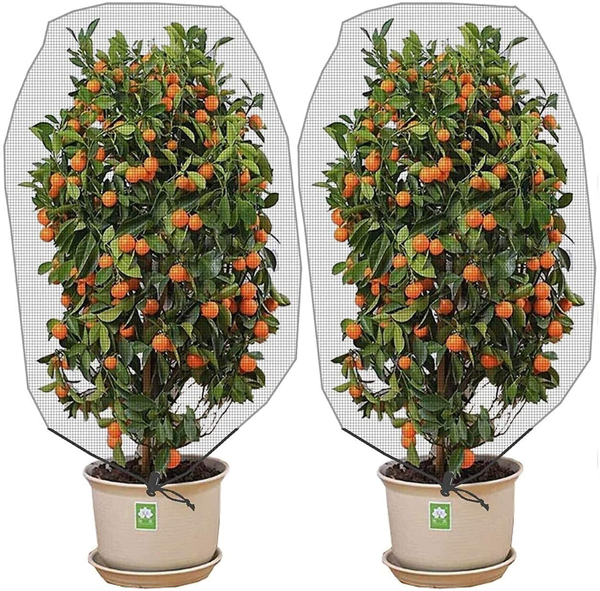 Alpurple barrier netting with drawstring protects plants from pests and birds.