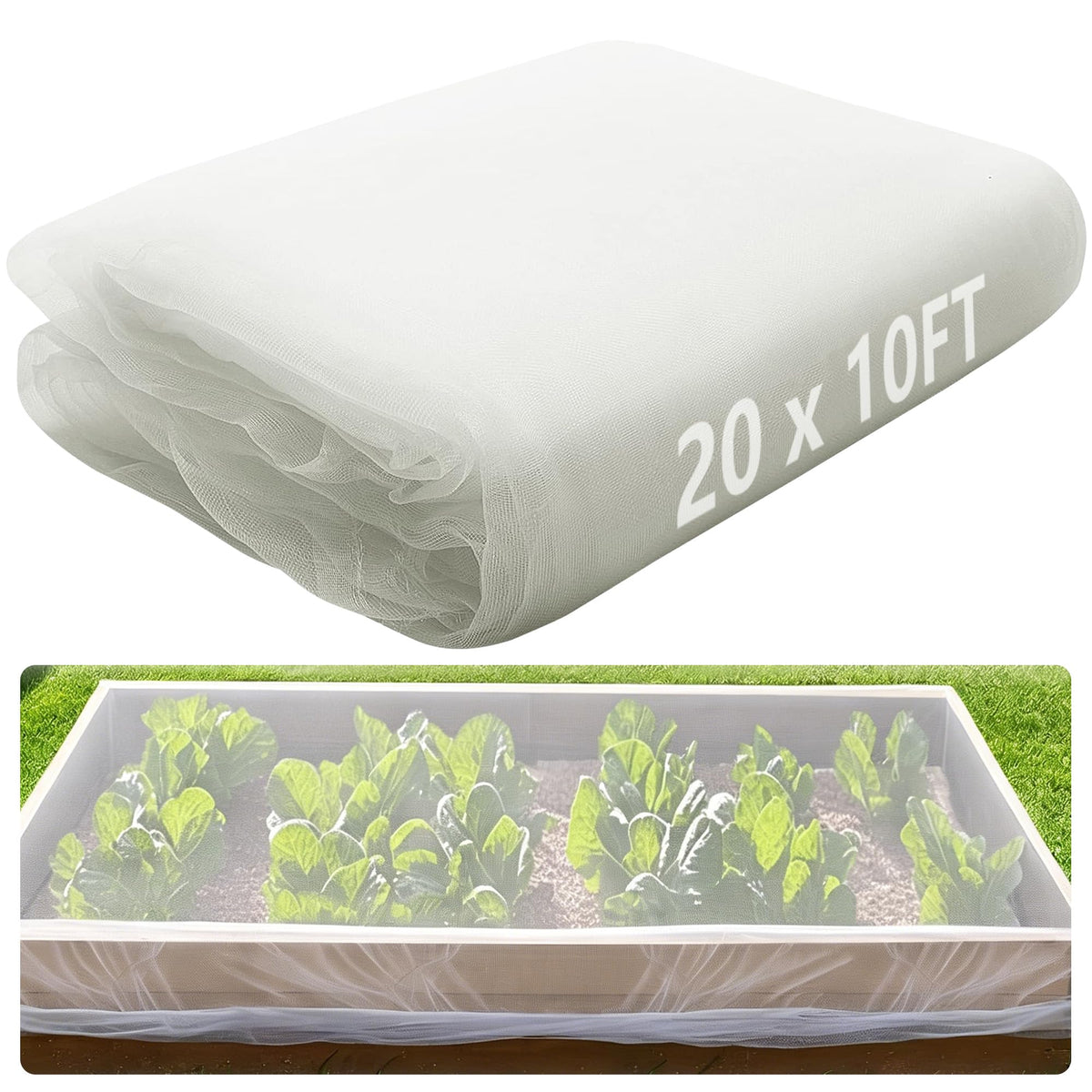 Alpurple insect barrier netting 20x10 protects plants from pests and birds.