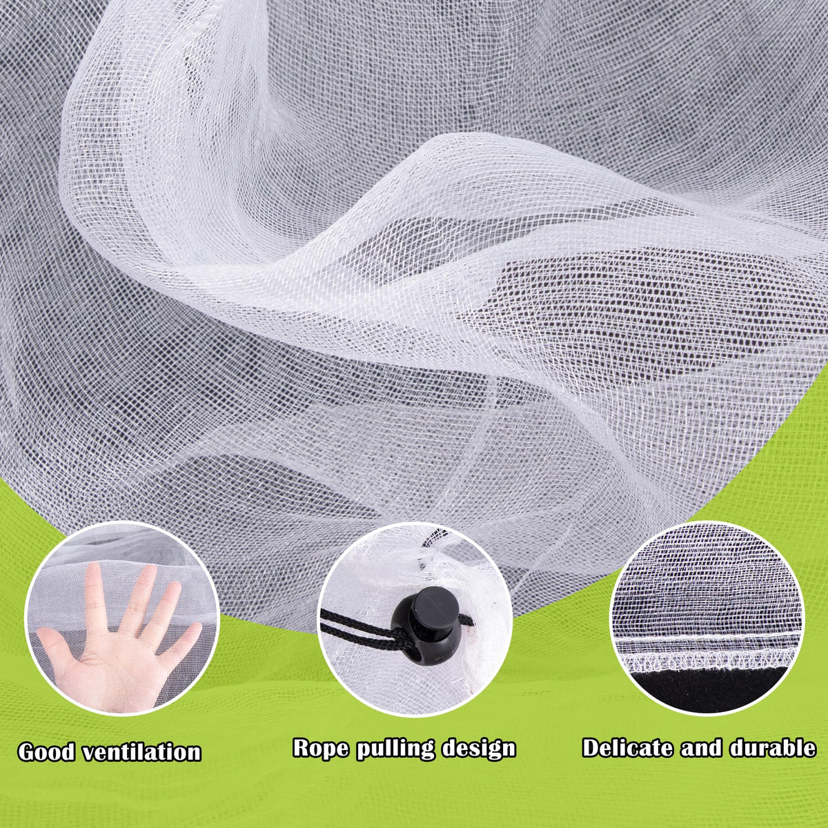 Alpurple mesh netting close-up shows durable PE material for durability.