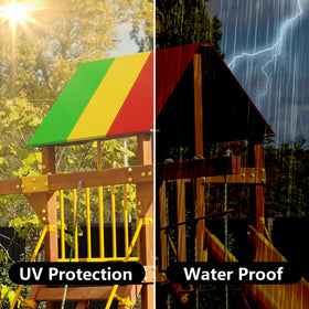 Alpurple 210D polyester tarp blocks sun and rain for long-lasting use.