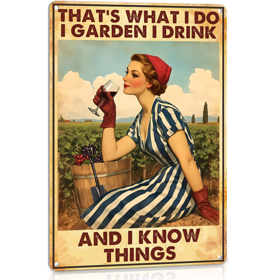ALREAR funny tin sign for outdoor walls adds playful garden charm.