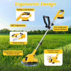 Two 2.0Ah batteries for extended weed wacker runtime