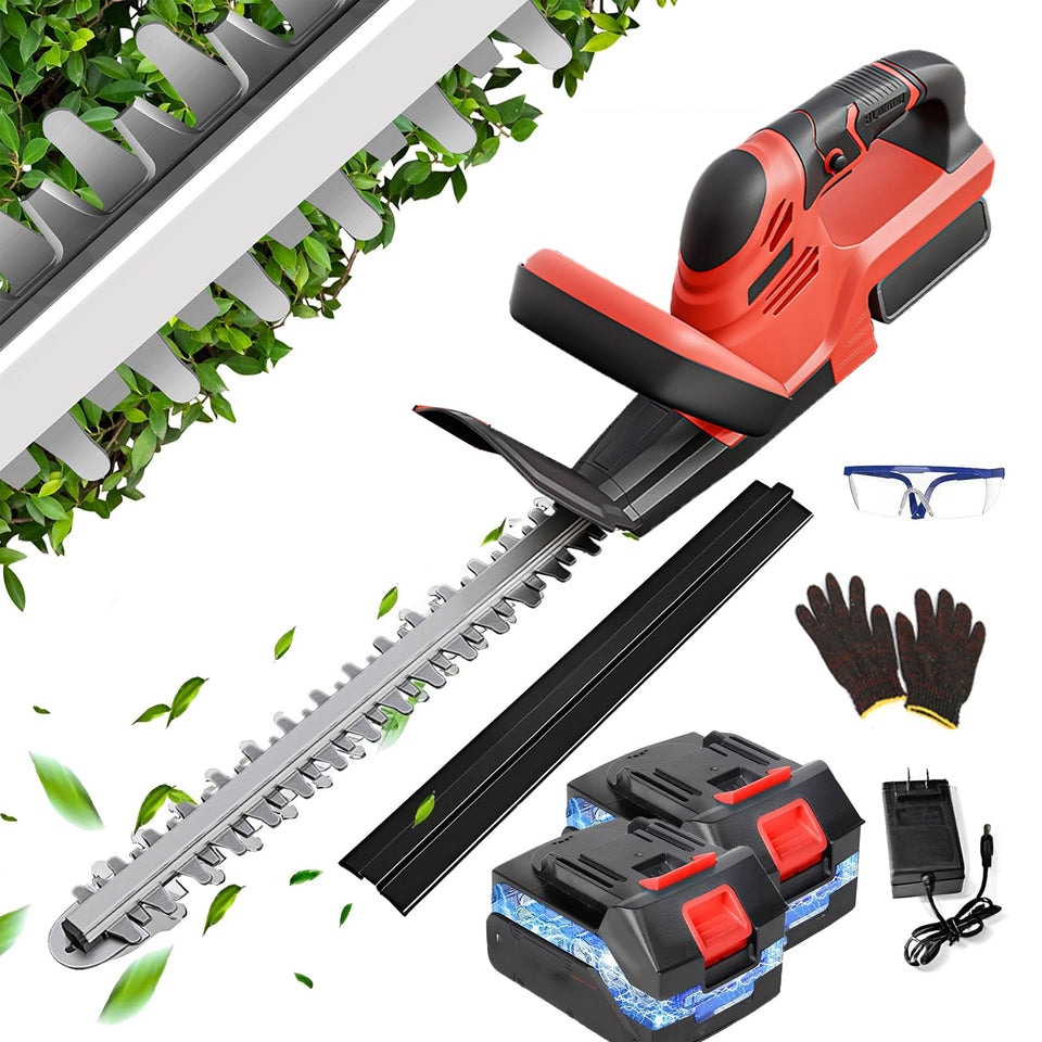 ALSO GO 22-inch hedge trimmer blade close-up for precise, smooth cuts.